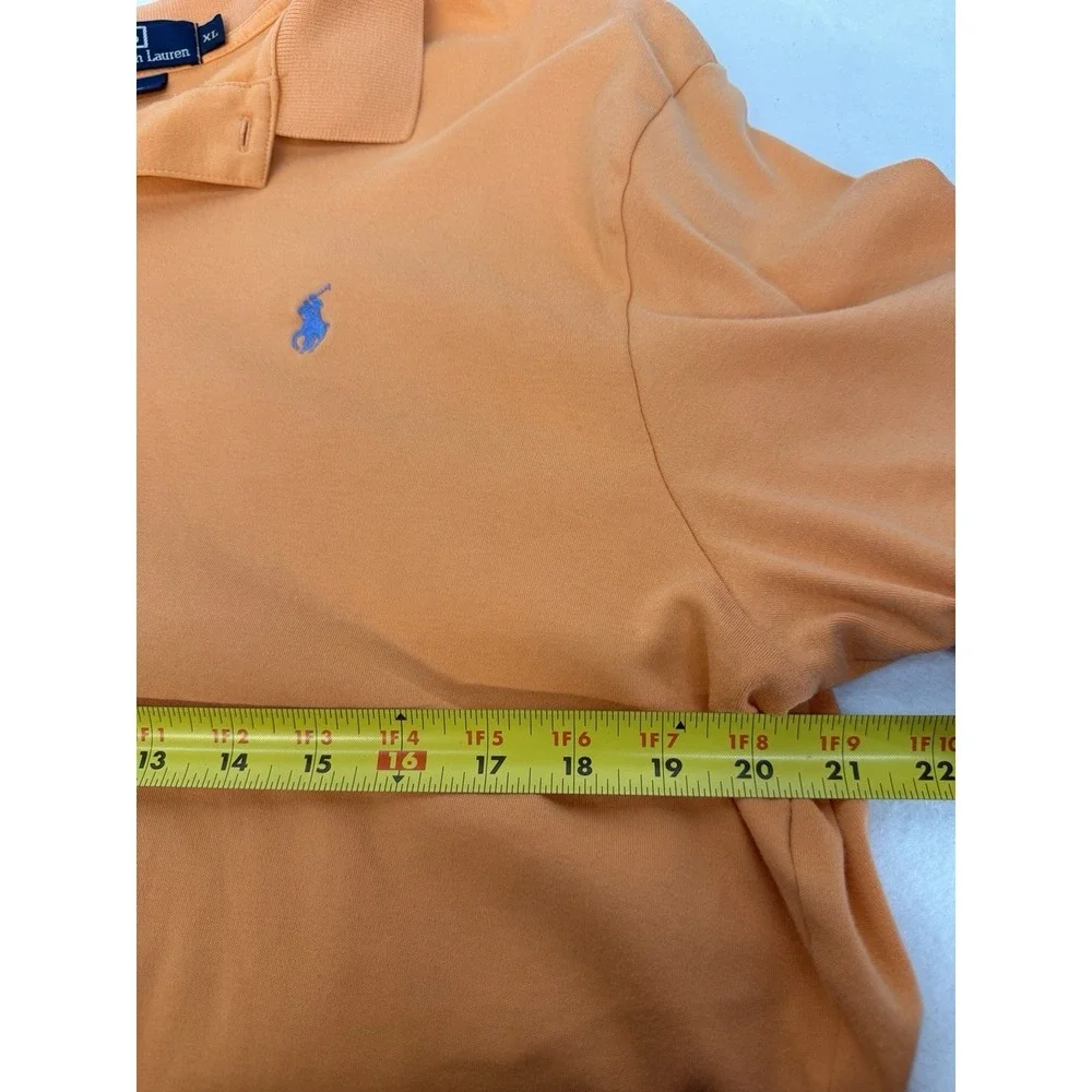 Vintage Polo Ralph Lauren Men's Orange 100% Cotton Polo Shirt Size XL‎